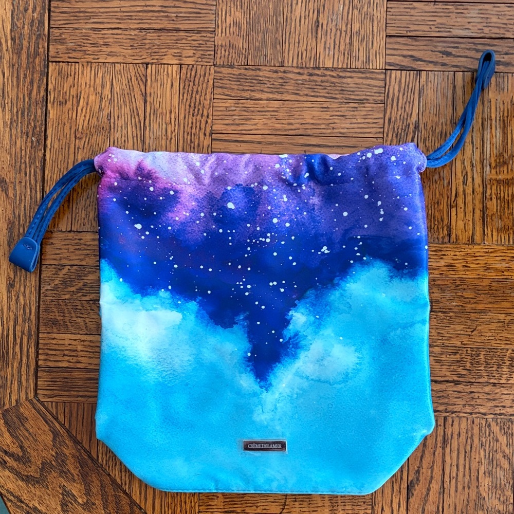 La Mer Blue and Purple Cosmetic Bag
